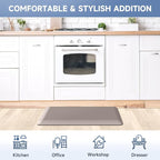 StepRite 4/5 Inch Thick Kitchen Mat Anti Fatigue Mat Kitchen Rugs Kitchen Decor Non-Slip, Stain & Water Resistant, Kitchen Mats Desk Mat for Kitchen, Office, Workshop, Khaki, 17'' x 28''