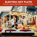 Hot Plate,CUSIMAX Portable Electric Hot Plates for Cooking,1800W Dual Infrared Burner with Adjustable Temperature Control,Electric Ceramic Glass Stove for Stainless Steel,Easy Clean for Home, Dorm, RV