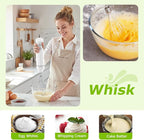 Bonsenkitchen Hand Blender, Immersion Blender with 2 Mixing Speed, 4-In-1 Handheld Stick Mixer with Egg Whisk, Beaker & Chopper Bowl for Baby Food, Soups, Smoothies, White