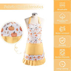 Vintage Floral Apron for Women with Functional Pockets Adjustable Neck Strap for Cooking Baking Mother's Gift