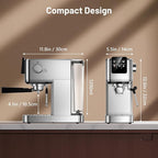 Espresso Machine 20 Bar with Touch Screen, Hot & Iced Coffee Makers, Stainless Steel Espresso Maker with Rapid Cold Brew & Milk Frother Steam Wand, with Water Tank for Latte, Cappuccino, Gift
