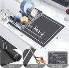 Findosom Dish Drying Mat, 12"x 20" Super Absorbent & Hide Stain Coffee Mat, Cuttable Drying Mat for Kitchen Counter, Coffee Bar Accessories, Under Dish Rack, Coffee Maker, Espresso Machine, DarkGrey