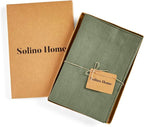 Solino Home Linen Napkins Set of 4-100% Pure Linen Oil Green Dinner Napkins Cloth 20 x 20 Inch for New Year - Fete, Handcrafted and Machine Washable