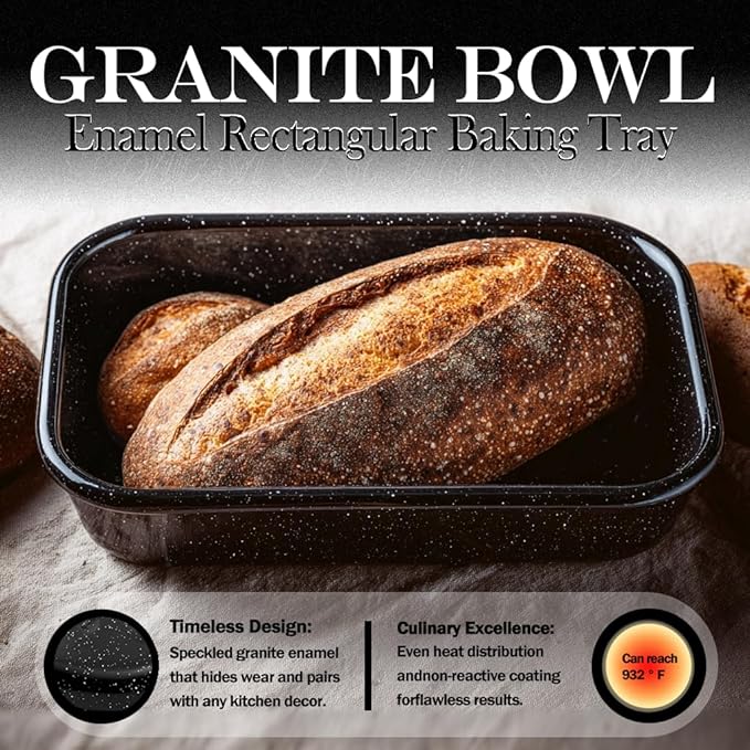 3-Piece Enamel Roasting Pan and Baking Pan Set Bundle
