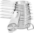 DOTINGHUX 8 Pcs Stainless Steel Measuring Cups Set, Kitchen Measuring Cup for Cooking and Baking