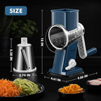 Geedel Rotary Cheese Grater - Upgraded Vegetable Shredder with 4 Interchangeable Blades, Easy to Clean Cheese Shredder with Handle, Kitchen Grater Nuts Grinder for Cutting Cheese, Vegetable, Nuts