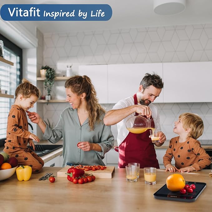 Vitafit 33lb Food Scale, High Accuracy in 0.1oz by Our Professional Factory Since 2001, Digital Kitchen Scale Weight Grams and Ounces for Cooking & Baking, 8.5x7.1in Big Platform, 3*AAA Battery, Black