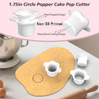 Cake Pop Cutter and Pusher with Tray - Circle Cake Pop Mold Set | Non-3D Printed | 1.75" Size | High-Capacity Dual-Cavity Cake Pop Tray | Smooth & Easy-Clean Surface (Cutter & Tray Set)