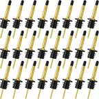 CHENGU 48 Pcs Stainless Steel Bottle Pourers Tapered Liquor Pourers with Rubber Dust Caps Tapered Spouts Set Bar Supplies Vinegar Bottle Dispenser Wine Liquor Spout for Oil Beer Drink Water (Gold)