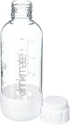 DrinkMate 0.5L Replacement Carbonation Bottles | Compatible with OmniFizz, LUX, and Spritzer | Classic White, Pack of 2