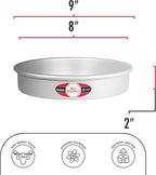 Fat Daddio's Anodized Aluminum Round Cake Pans, 2 Piece Set, 8 x 2 Inch