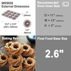 CHEFMADE Tube Cake Pan, 12-Cavity Non-Stick Cyclone Doughnut Bakeware for Oven Baking (Champagne Gold)