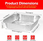 8x8 Aluminum Foil Pans, 35 Pack Disposable Trays Half Size Heavy Duty Tin Pans Deep Food Containers For Cooking, Meal Prep, Baking, Roasting, Chafing, Heating or Steam Table