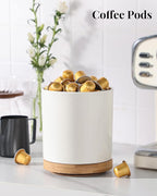 LoeJan 7.3“ 360° Rotating Ceramic Utensil Holder for Kitchen Countertop – Cooking Utensil Crock Organizer with Non-Slip Cork Base for Farmhouse Kitchen Decor, White