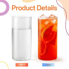 JJUNW Water Glasses Set of 12, 17 oz Tall Drinking Glasses Clear Lightweight Crystal Glass Cups Thin Highball Glassware for Water Juice Beer Drinks Cocktails Whiskey