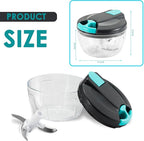 Multi-Function Manual Food Processors & Chopper with Cover and Handle, Garlic Press Vegetable Chopper Shredder,Suitable for Onions Garlic Carrots Gingers Peppers Fruits,Ideal Gift for Kitchen（Blue）