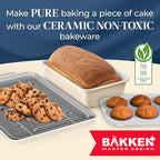 BAKKENMASTER Bake with Elegance: 6-Cup Cake/Muffin Pan Set - Blue, Teal, Marble, Golden, Cream - Aluminized Steel with Ceramic Non-Stick Coating, PFOA & PFAS Free - Non-Toxic, Heavy-Duty Bakeware