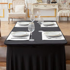 Cloth White Placemats Set of 8, Linen Type Fabric Placemats Machine Washable Heat Resistant Placemats Polyester Place Mats for Halloween, Thanksgiving and Christmas Dining Table (White)