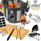 Canning Kit, Canning Supplies Starter Kit, Food Grade Stainless Steel Canning Set for Beginner,Canning Essential Tools for Water Bath & Pressure Canner, Canning Accessories Equipment for Pot, Black