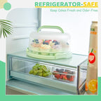 Ohuhu Cake Carrier with Lid and Handle, BPA-Free Cake Containers Cake Holder for 10 inch Cake with 2 Handles Cupcake Carrier - Plastic Cover Two Sided Base for Transport Pie Nuts Fruit Perfect Gifts