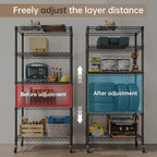 SINGAYE 5 Garage Heavy Duty Shelving Unit Kitchen Pantry Close Home Organizers and Storage Bathroom Shelf Laundry Room Organization Industrial Book Metal Wire Adjustable Shelves