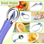 Suuker Melon Baller Scoop Set,4 In 1 fruit cutters shapes, watermelon scooper fruit scooper and baller, fruit carving tools (Dark Blue)
