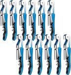 12 Pieces Professional Waiter Corkscrew Wine Openers,Blue Wine Keys Opener Stainless Steel Hinges Serrated Foil Cutter for Restaurant Waiters, Sommelier, Bartenders (Blue)