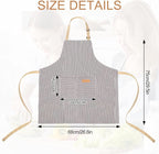 VALOME 2 Pack Kitchen Aprons, Apron for Cooking with 2 Pockets, Unisex Adjustable Neck Strap Chef Aprons for Men Women