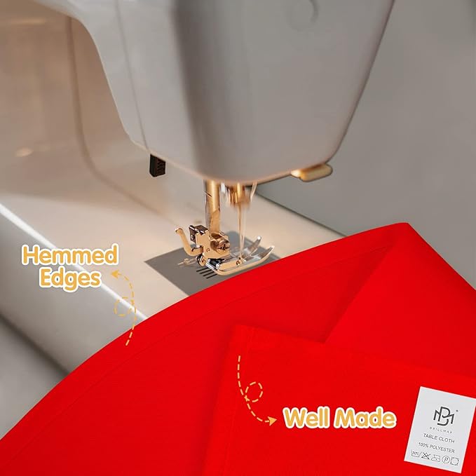 BRILLMAX 10 Pack Red Tablecloths 70 x 120 Inch for 6ft or 8ft Rectangle Tables - Rectangular Bulk Linen Polyester Fabric Washable Cloth Cover for Wedding Reception Banquet Birthday Party