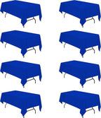 BRILLMAX 8 Pack Royal Blue Tablecloths for 6 Foot Rectangle Tables 60 x 102 Inch - 6ft Rectangular Bulk Linen Polyester Fabric Washable Cloth Cover for Wedding Reception Banquet Birthday Party