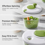 5QT Large Salad Spinner, Detachable Fruit & Vegetable Washer Dryer with Colander, Easy-Clean Lettuce Spinner for Kitchen, Dishwasher-Friendly Vegetable Dryer Basket