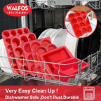 Walfos Muffin Pan Set - 12 Cups Regular Silicone Cupcake Pan, Non-stick and BPA Free, Great for Making Muffin Cakes, Tart, Fat Bombs - Dishwasher Safe, 2-Piece