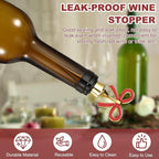 uxcell 2 Pcs Bow Wine Stopper, Reusable Wine Stoppers Airtight Leak-proof Bottle Plugs Liquor Saver Beer Beverage Glass Bottles Stopper for Bar Holiday Party Home Decor, Gold-Black