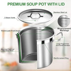 STOCKPOT Large Soup Pot with Lid - 40 Quart Stainless Steel Stockpots, Cooking Pots, Stock Pot with Lid, Big Pots for Cooking, Heavy Duty, Induction & Oven Safe