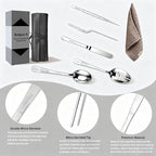 Plating Tool Culinary Set, 6 Piece Professional Chef Plating Tools Kit, Chef Plating Utensils, Spatula, Tweezers for Modernist Cuisine Food Art, Black, Cooking Utensils (Silver)