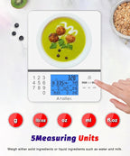 Ataller Food Scale with Nutritional Calculator, Digital Kitchen Scale, Food Scales for Kitchen, Calorie Calculator for Meal Prep, and Weight Loss, Units in Lbs, Grams, Ounces, Batteries Included