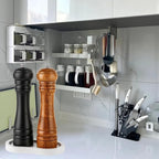 Salt and Pepper Wood Mill Tray, White colour Pepper Grinder Rest, Work Surface and Dining Table Protector (Pepper mill not included)