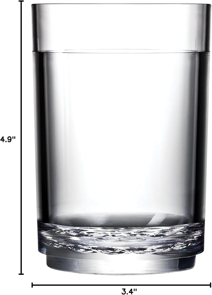 Drinique Unbreakable 16 Oz Drinking Glasses, Set of 4 - Tritan Plastic Shatterproof Tumbler Water Glasses, Drinking Cups, BPA-Free, Dishwasher Safe Alternative Glass Cups Set, 16 Ounces, Clear