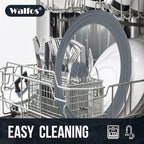 Walfos Universal Lid for 13", 14" and 15" Diameter Cookware - Tempered Glass Pan Lid with Heat Resistant Silicone Rim, BPA Free Pot Lids, Fits Pots, Pans and Skillets, Dishwasher-Safe, Gray