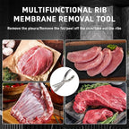Stainless Steel Rib Membrane Removal Tool - BBQ Rib Skinner with Arc Clamp & Non-Slip Grip for Easy Membrane Removal,Kitchen Gadget for Barbecue Enthusiasts & Chefs