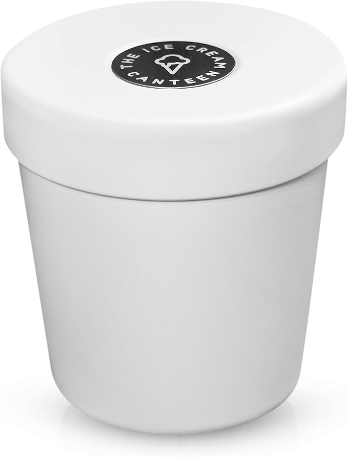Vacuum Insulated Ice Cream Pint Cooler Keeps Ice Cream Frozen for hours enjoy ice cream anywhere (Coconut White)