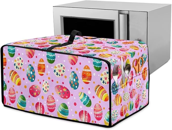 Easter Egg Polka Dot Print Toaster Oven Dust Cover for Easter Decor, Microwave Oven Cover, Stain-proof Case Fits Most Kitchen Small Appliances, (Small-14.5*18.46*9 inches)