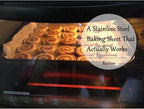 Cookie Sheet Baking Sheet Set of 3, Bastwe Commercial Grade Stainless Steel Baking Pan, Professional Bakeware Oven Tray, Healthy & Non-toxic, Rust Free & Mirror Finish, Easy Clean & Dishwasher Safe