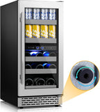 15/24 Inch Wine and Beverage Refrigerator Wine Fridge Cooler Adjustable Feet