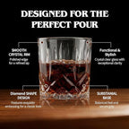 Moretoes Crystal Whisky Drinking Glasses Set of 12, Glass Cups, Mixed Glassware Set, 12 Oz Highball Glasses & 11 Oz Old Fashioned Glasses, Great for Cocktail and Other Beverages