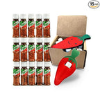 Primo Lines 15pcs Mini Tajin Bottles with 1 Keychain – 10g Chili Lime Seasoning, Mexican Spice for Fruits, Snacks, Drinks & Travel