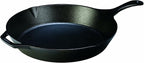 Lodge Seasoned Cast Iron Skillet - PFAS-Free, Non-Toxic Cookware - Use with an Oven, Stove, Grill, or Campfire - Naturally Non-Stick & Oven Safe - 13.25 Inches