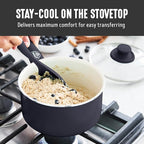 GreenLife 2.5QT Nonstick Saucepan with Glass Lid, Soft Grip, PFAS-Free Ceramic, Multipurpose Chef Pan, Milk & Sauce Cooking Pot, Dishwasher & Oven Safe to 350˚F, Stay-Cool Handle, Black