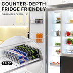 Simple Houseware Tall Skinny Can Organizer and Dispenser for Refrigerator or Pantry, Clear, Set of 2