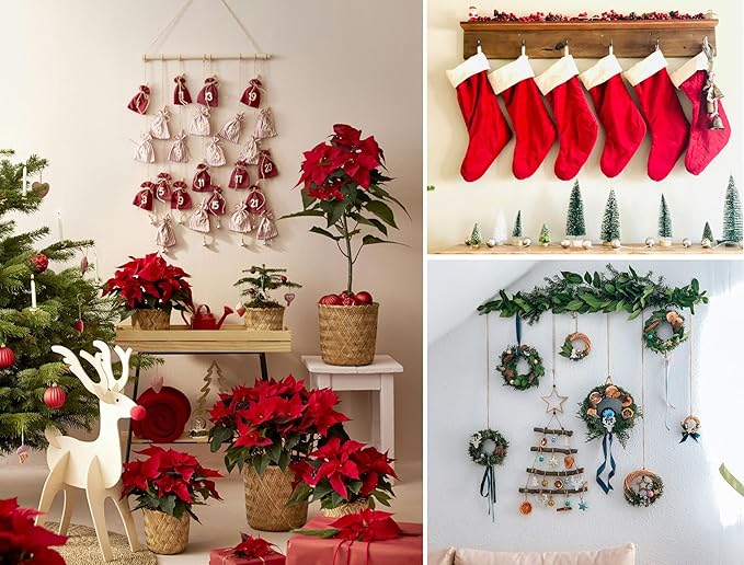 88Pcs Cup Hooks Kit in 4 Colors and 2 Sizes, 1-1/4in & 7/8in Screw-in Metal Mug Hooks for Hanging Décors, Cups, Plants and String Lights on Wood Wall and Ceiling